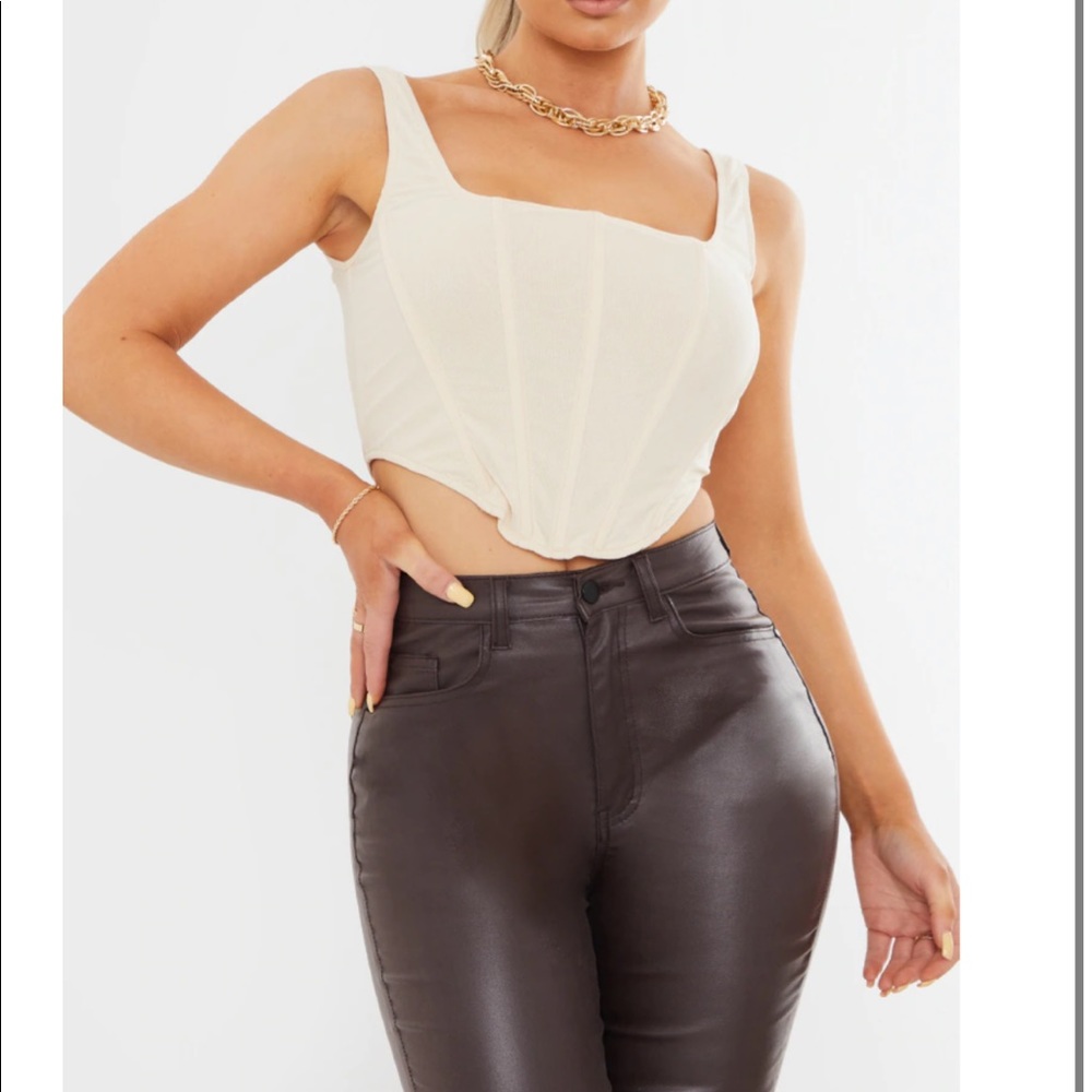 PrettyLitteThing Cream Corset Top (NWT)